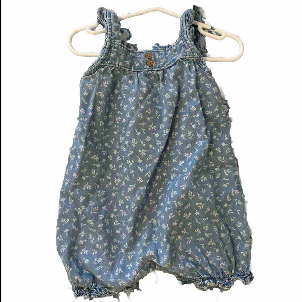 Denim Floral Romper
